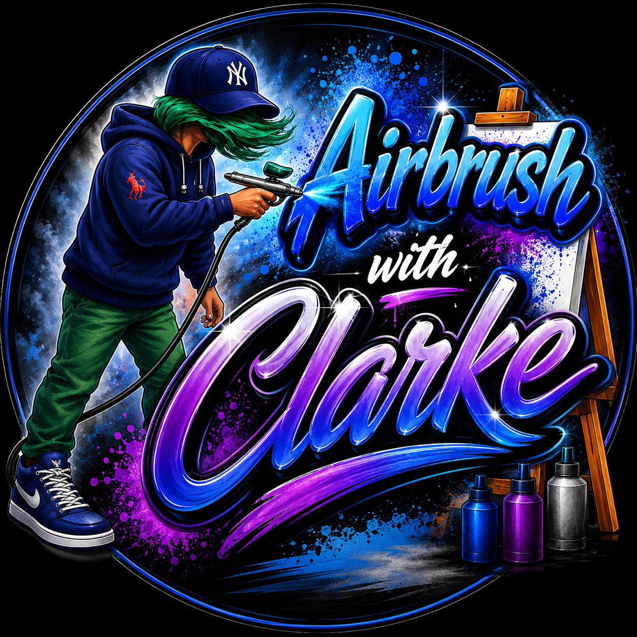 Airbrush with Clarke logo