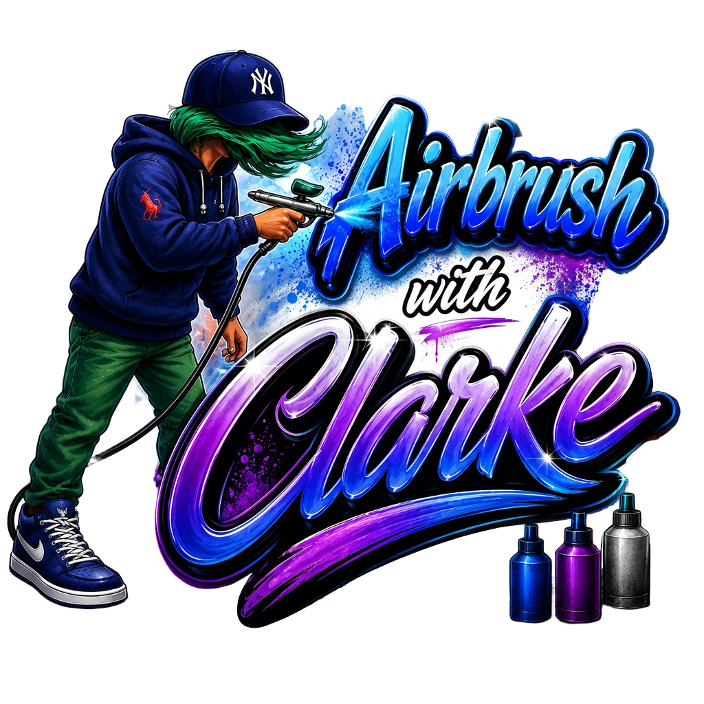 Airbrush with Clarke logo